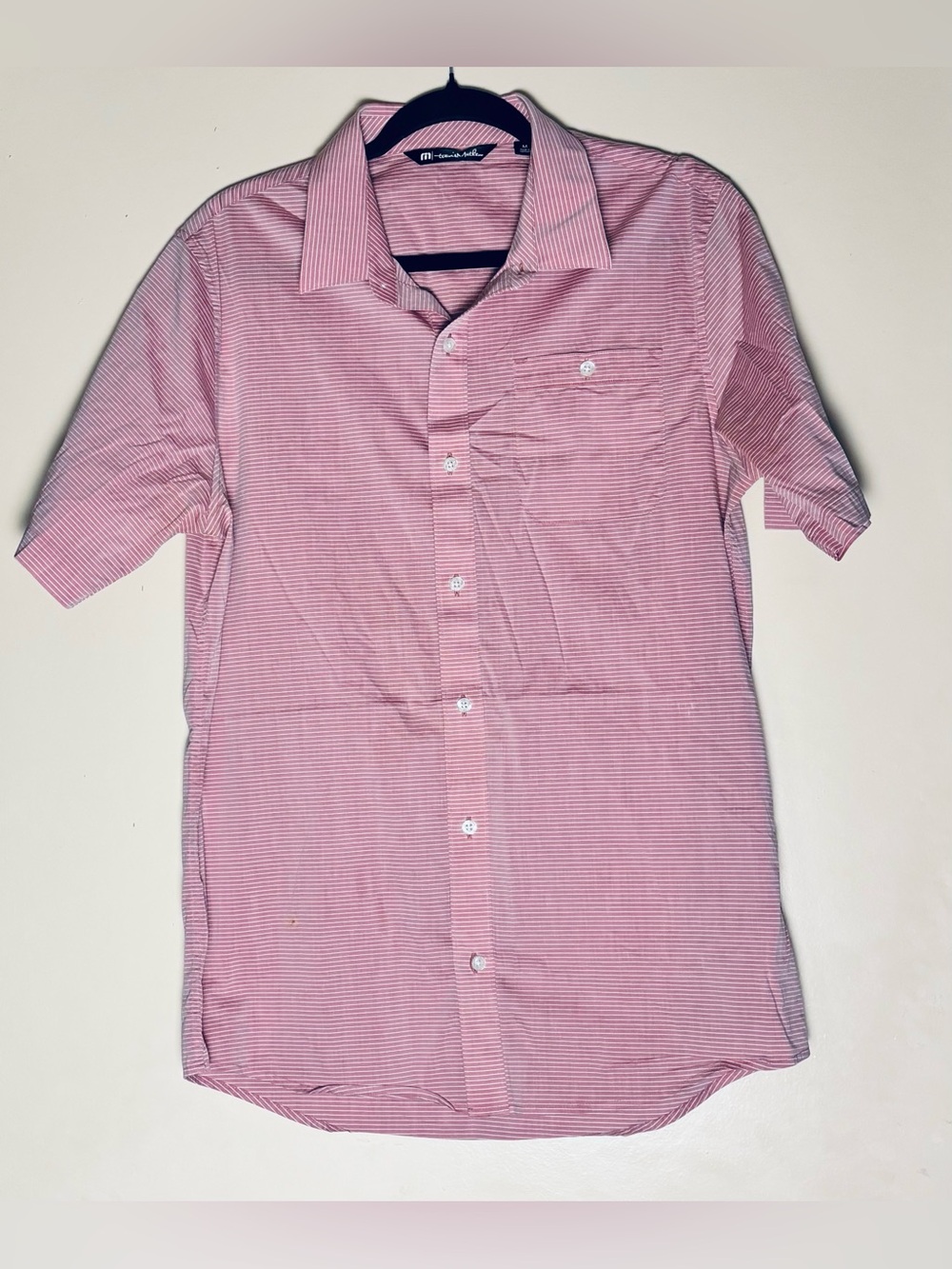Travis Mathew, “The Take Away” Button Up Shirt Sleeve Performance Shirt. Sz Med
